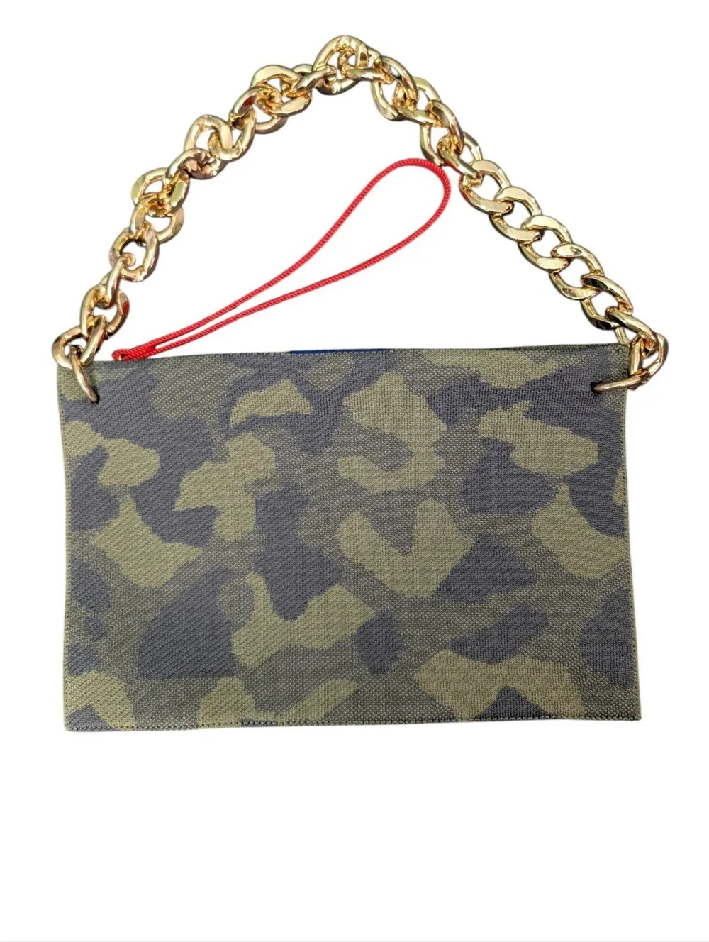 Rothys Camouflage Chain-Handle Wristlet Clutch - Olive/Black